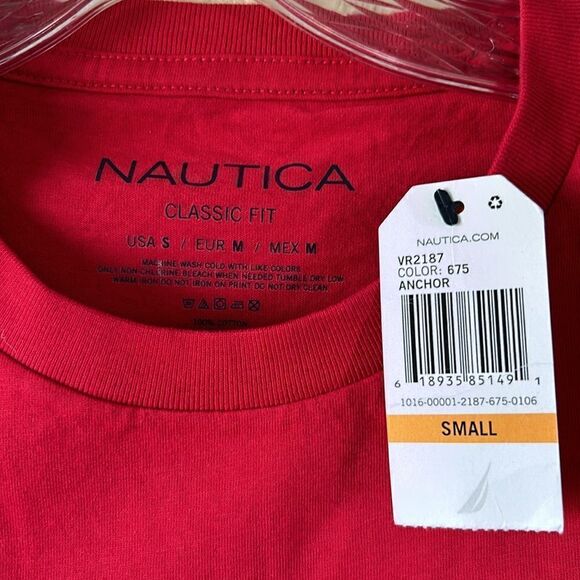 NEW Nautica Mens Red Tee - Picture 2 of 4